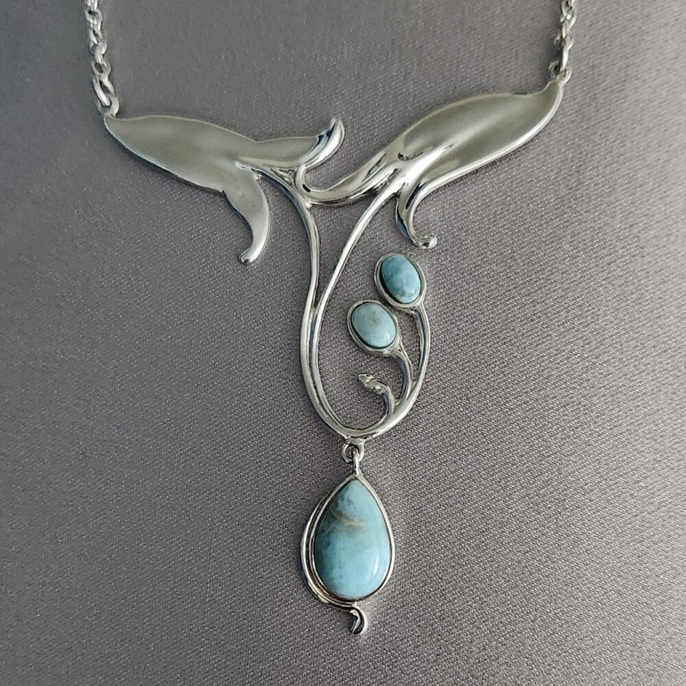 JTV Larimar & Sterling Silver Necklace